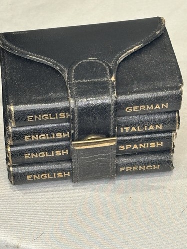 Vintage burgess & bowes Ltd London leather midget series traveler dictionary