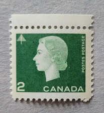 CANADA STAMP #402p - Queen Elizabeth II (1963) 2¢ W2B  MNH OG
