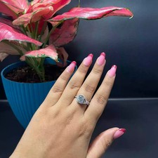 Verlobungsring Diamant Lab Grown Rundschliff VVS 2,14 Karat 14 Karat Wei&szlig;gold...