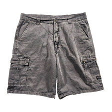 Wrangler Cargo Shorts Mens 36 Authentic Issue Dark Gray Skater Baggy Y2K