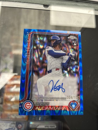 2025 Topps Chrome Kevin Alcantara Auto #024/150 Blue Refractor Chicago Cubs RC - Picture 2 of 4