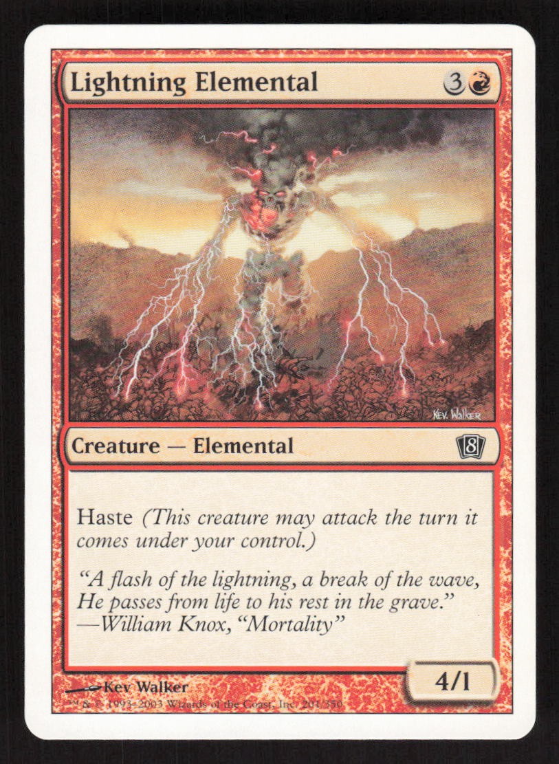 2003 Lightning Elemental 8th Edition 201 MTG