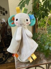 Bright Starts Taggies Gray Elephant Lovey Stuffed Animal Security Blanket Plush