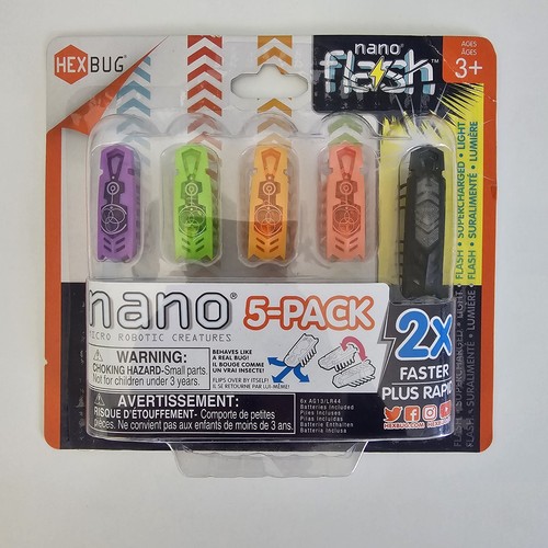 Hexbug Nano Flash 5 pack Micro Robotic Purple Green Orange Red Black 2X Faster