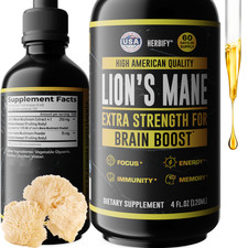 Lions Mane Supplement Tincture 4oz Memory Focus Clarity Immune Brain