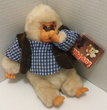Russ GONGA Gorilla Ape Thumb-Sucking Plush Doll BEWARE Sign Luv-Pets