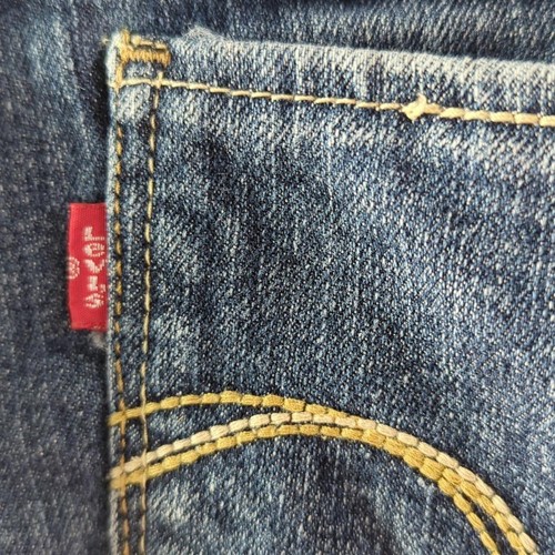 Pantalones Cortos de Jean Levi's Midi Y2K Juniors Denim Envejecido Lavado Medio Para Mujer Talla 9 - Imagen 14 de 15