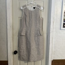 J Crew Women’s gray linen peplum  sleeveless dress size 10 J. crew