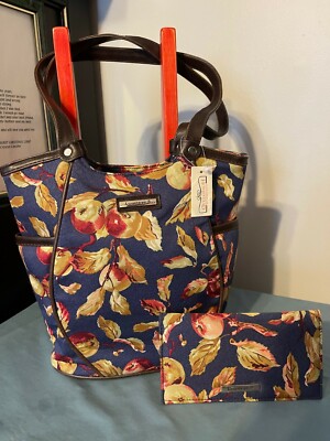 LONGABERGER Homestead Early Harvest TOTE PURSE & CLUTCH BILLFOLD  - NWT