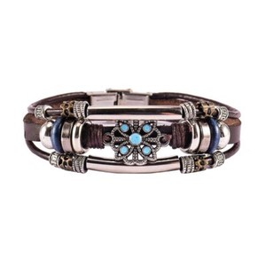 Multilayer-Leather-Bracelet-Handmade-Men-Women-Wristband-Bangle-Metal-Buckle-New