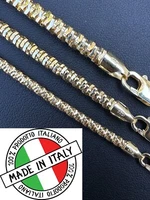 14k Gold Vermeil 925 Silver Diamond Cut Sparkle Ice Rope Chain Necklace 3-5mm