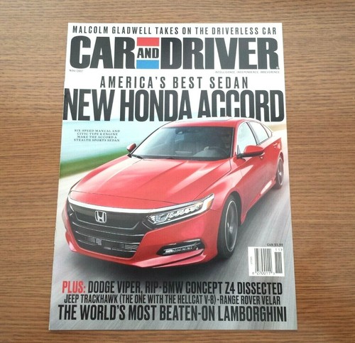 2018 HONDA ACCORD CAR AND DRIVER FEATURED ARTICLE (11/2017) MAGAZINE BROCHURE - Picture 7 of 7