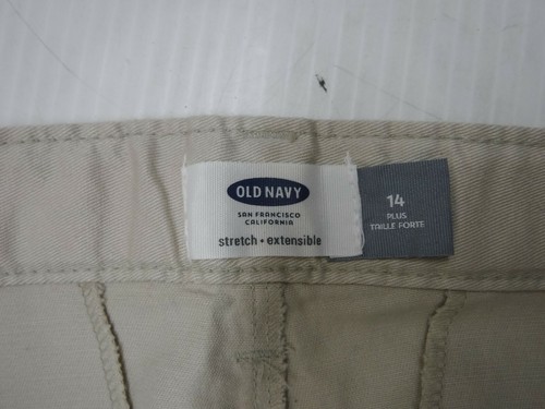 Old Navy Stretch Skinny Uniform Pants Girls 14 Plus Beige Adjustable Waist New - Picture 3 of 6