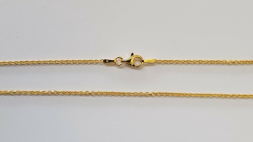 New Solid 925 Sterling Silver Hard 9ct 9k Gold Plated Cable Chain Necklace 50 cm - Picture 7 of 7