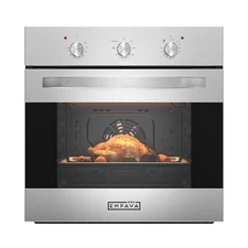 Empava 24" Electric Single Wall Oven with 6 Cooking Functions Mechanical Knobs