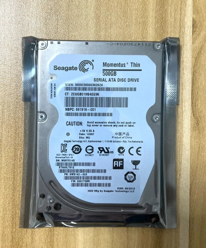 Seagate Thin HDD ST500LT012 5400RPM 500GB 16MB SATA 2.5-Inch Slim 7mm Hard Driv - Image 2 of 4