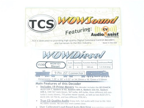 TCS 1530 WOW101 Diesel Universal DCC WOW Sound Decoder Version 4 - Picture 2 of 8