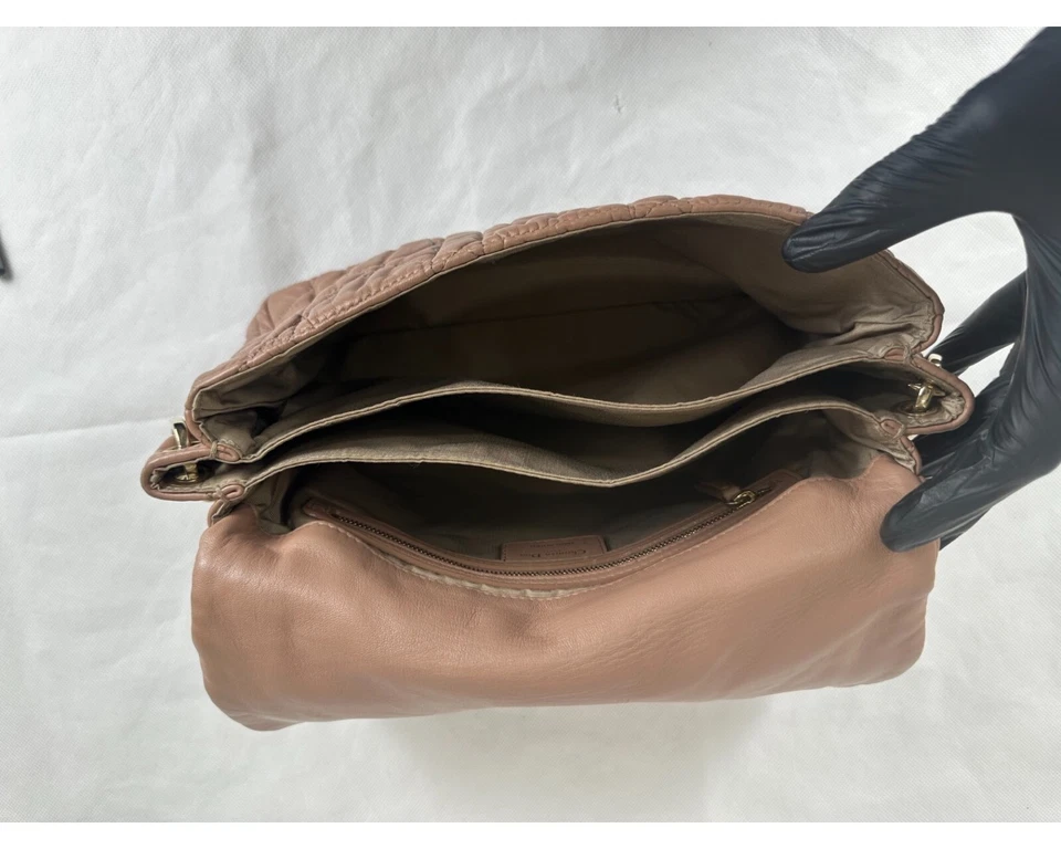 Bolso Dior Rosa Cannage Acolchado Cuero Delicias Solapa Foto 4 de 4