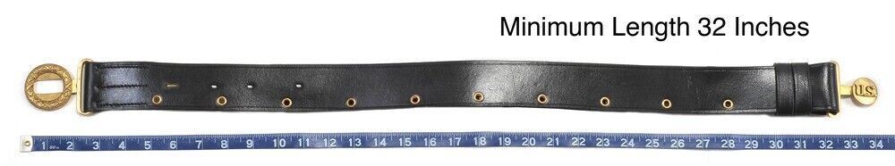 US Officers Black Leather Belt with Oak Leaves