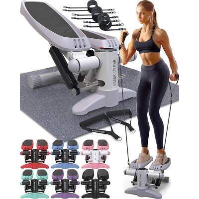 Nordic Lifting Schrittmaschine mit Widerstandsbändern & LCD-Monitor, Ganzkörpertraining