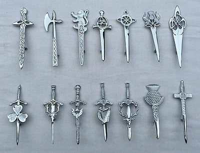CC Neue schottische Distel Kilt Pins verschiedene Designs 4"/Highland Kilt Pins/Brosche Pins