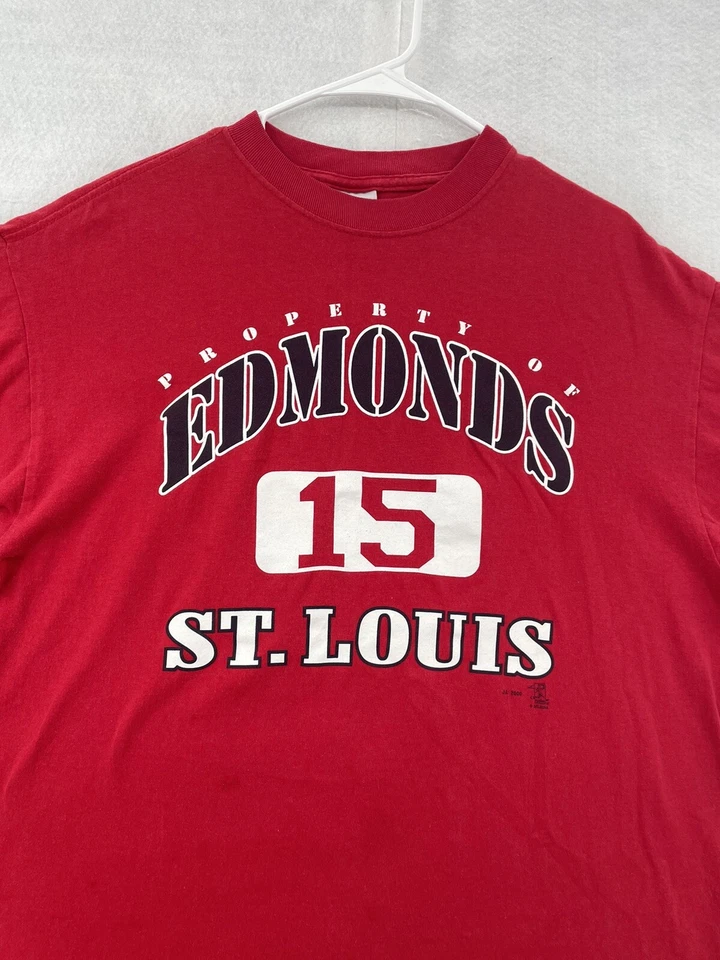 Camisa DE COLECCIÓN Cardenales de San Luis Adulto Grande Roja Jim Edmonds 2000 Y2K Hombres Foto 2 de 4