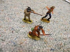 Elastolin 40mm Foot Cowboys / Trappers x3 Lot 4  BB
