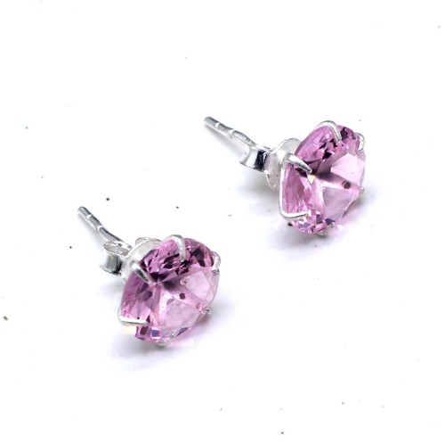 Piedra preciosa de topacio rosa 925 plata esterlina joyería hecha a mano pend...