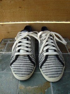 striped tennis shoes