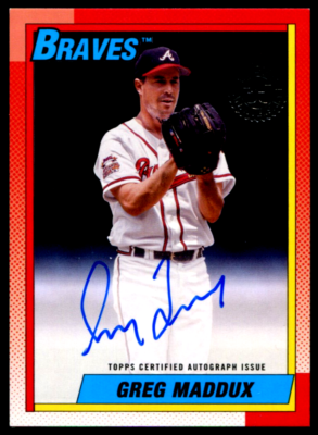 2025 Topps Series 1 Greg Maddux 1990 Topps On Card Black