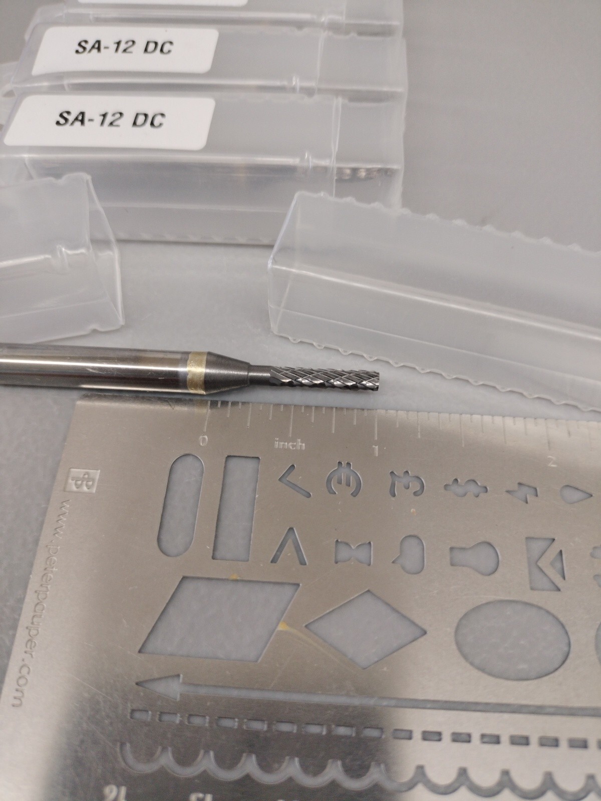 Carbide Burr SA-12 DC Flat End Double Cut 1/4x1/8x2.5 USA 5 PACK!