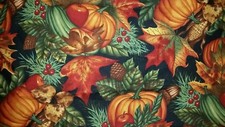 LINED WINDOW VALANCE CURTAIN 42X12 AUTUMN LINDEN HARVEST PUMPKIN THANKSGIVING