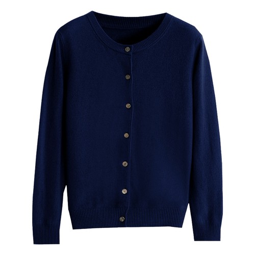 Womens Cardigans Sweaters Crew Neck Open Front Button Down Knit Solid Cardigan - Picture 29 of 36