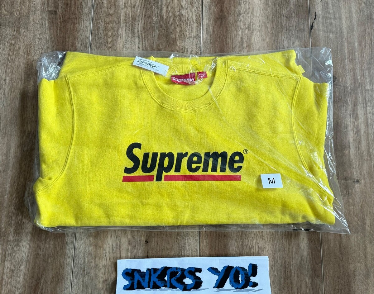 Supreme Underline Crewneck Lemon (SS20SW33) Size Medium | eBay