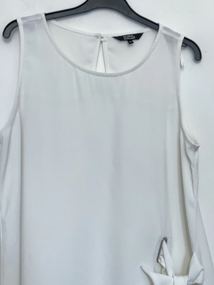 Star by Julien Macdonald Off White Asymmetrical Tunic Top Size 14 - Image 3 of 4