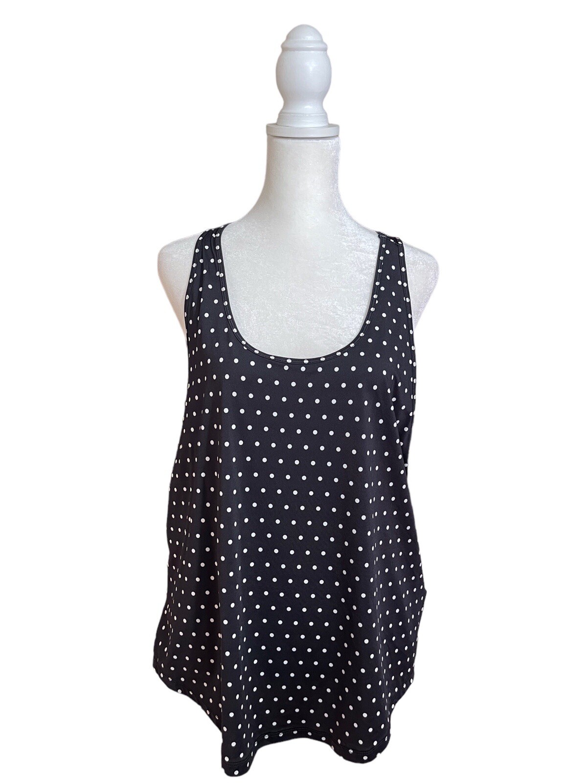 Top a pois bianco e nero Kate Spade a pois get going tank donna taglia media
