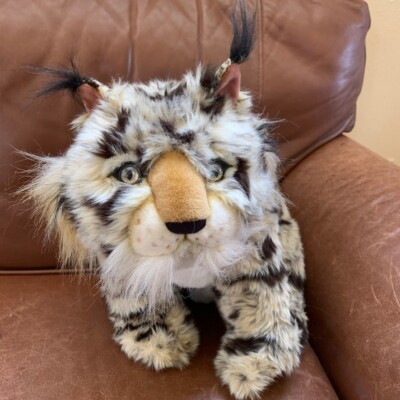 Vintage Fine Toy Bobcat Lynx Plush Cuddle Toys Kitty Stuffed Animal 26'' w/tail