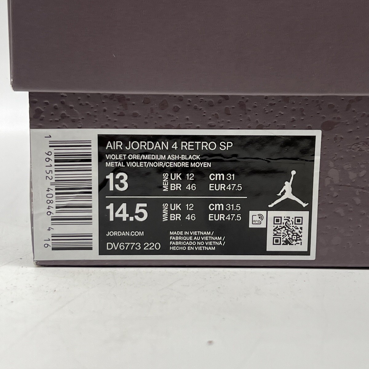 Size 13 - Jordan 4 Retro x A Ma Maniere Mid Violet Ore Black Size 13 - Jordan 4 Retro x A Ma Maniere Mid Violet Ore Black