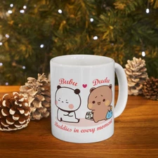 Bubu and Dudu Panda bear Coffee Mug, Romantic Saying gifted, Buddies in Every
