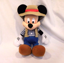 DISNEY Mickey Mouse Fishing Plush Toy Disneyland California Adventure 15"