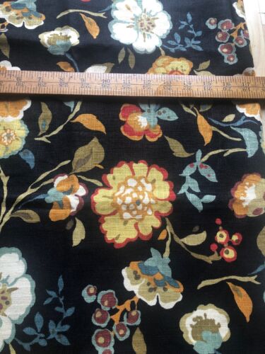 MILL CREEK Fantini Cliffside Black Abstract Floral Fabric 1 yd x 54" Linen/Rayon - Picture 6 of 7