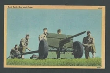 Ca 1942 Post Card WW2 Anti-Tank Gun & Crew