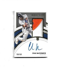 2022 Panini Immaculate Collection CHAS McCORMICK Rookie Patch Autograph card /99