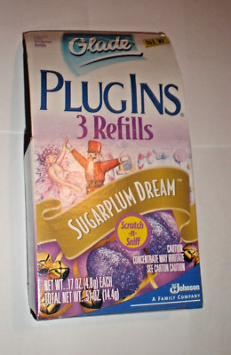 Glade SUGARPLUM DREAM Plugins Gel Scented Plug In refills 1 box 3 Gels