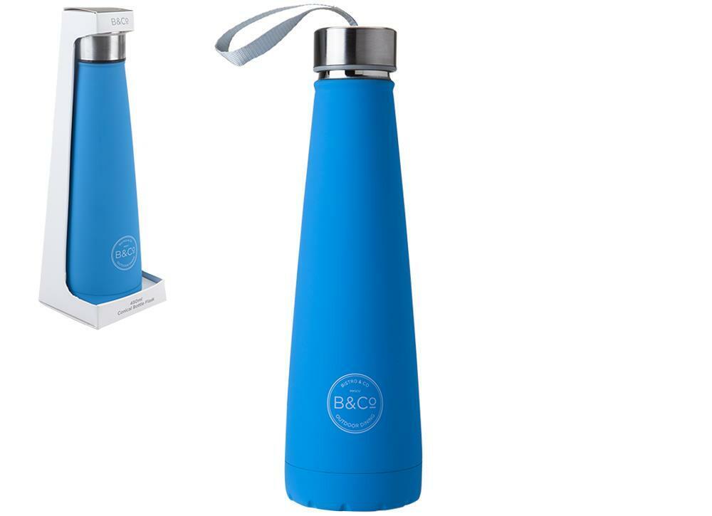 Summit 450ml Conical Water Bottle Flask - Neon Blue