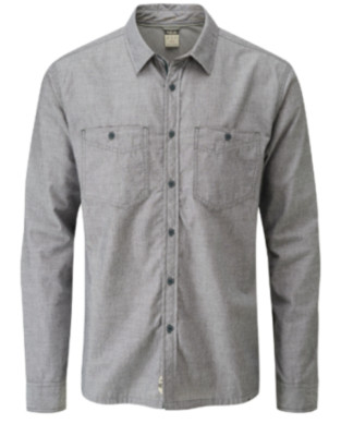 RAB graues langärmliges Hackerhemd im Chambray-Stil für Herren Small neu mit Etikett