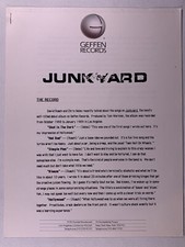 Communiqué De Presse Junkyard Original Geffen Records Promo Album Éponyme 1989