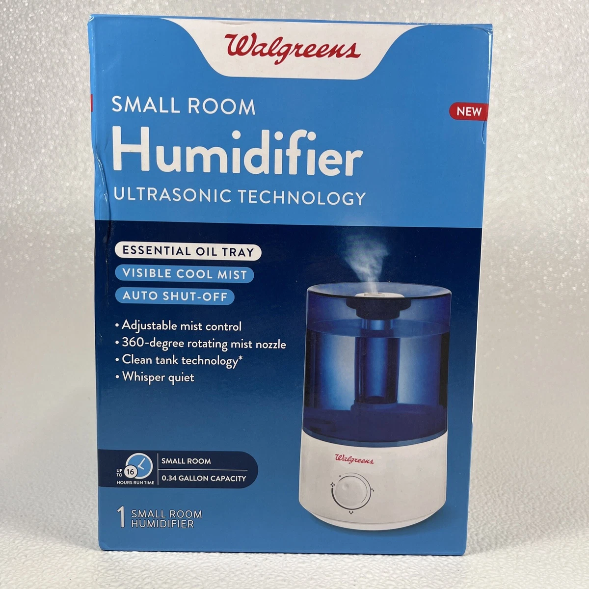 Walgreens Humidifier Ultrasonic Technology Visible Cool Mist Whisper .34 Gallon