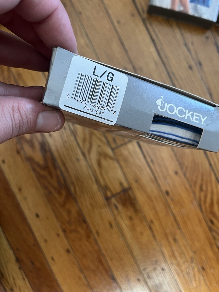 Jockey Thong Underwear 90s Vintage Sz L NOS Cotton Style NEW IN BOX