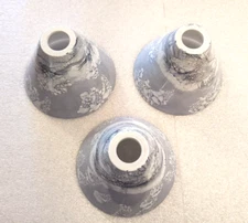 3x Glass Lamp Shade IT576AG Gray & White - Made in Italy - Shade Topper 3 pc